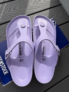 Birkenstock Lilac EVA Thong Sandals. 7